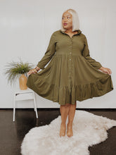 Load image into Gallery viewer, Olive Button Down Dress
